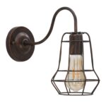 Industrielle Wandleuchte aus Eisen in Dunkelbraun