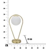 Goldene Tischlampe Glamy Drop mit weißer Glaskugel – Bild 7