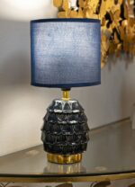 Blaue Nachttischlampe Pigny aus Keramik – Bild 5