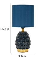Blaue Nachttischlampe Pigny aus Keramik – Bild 6